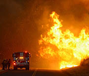 The 2016 Sherpa fire in California's Santa Ynez Mountains burned in winds of more than 65 mph.